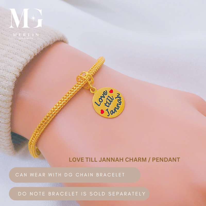 916 Gold "Love Till Jannah" Charm / Pendant