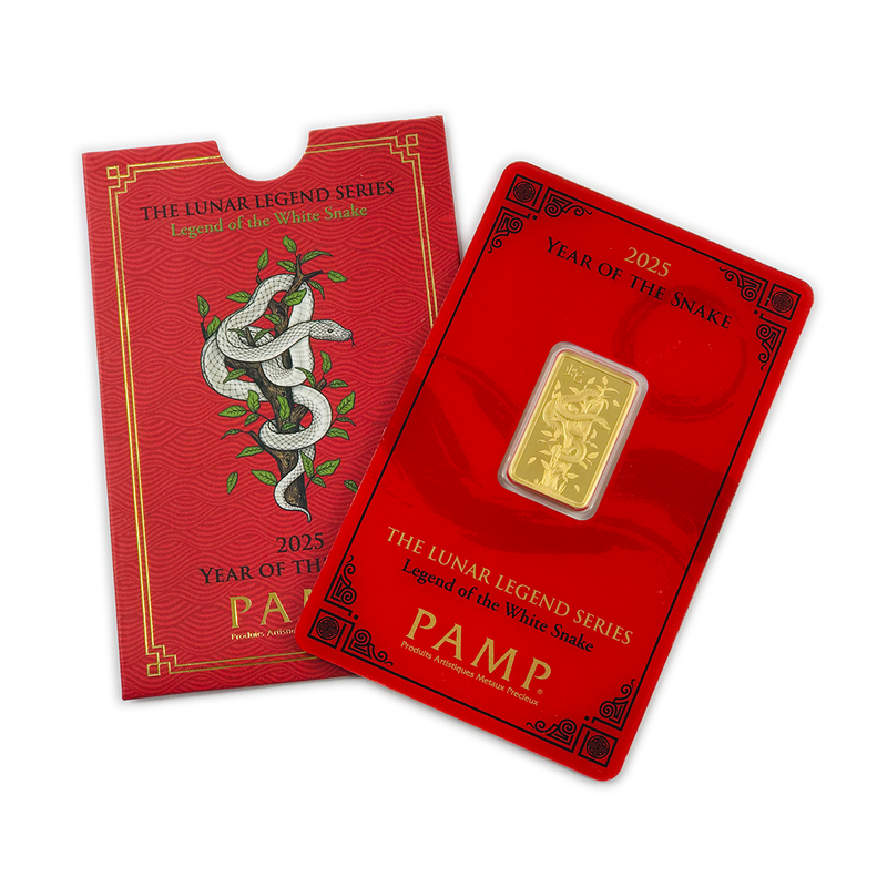 999.9 Pure Investment Gold 5 Gram PAMP Gold Bar (Exclusive Year Of The Snake)