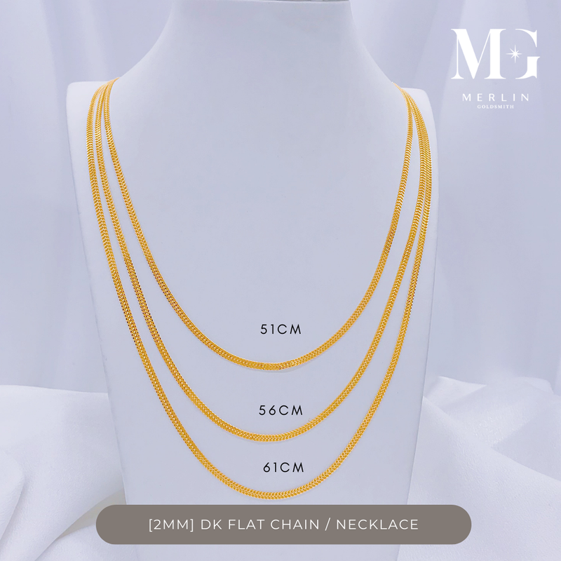 916 Gold (2mm) DK Flat Chain Necklace