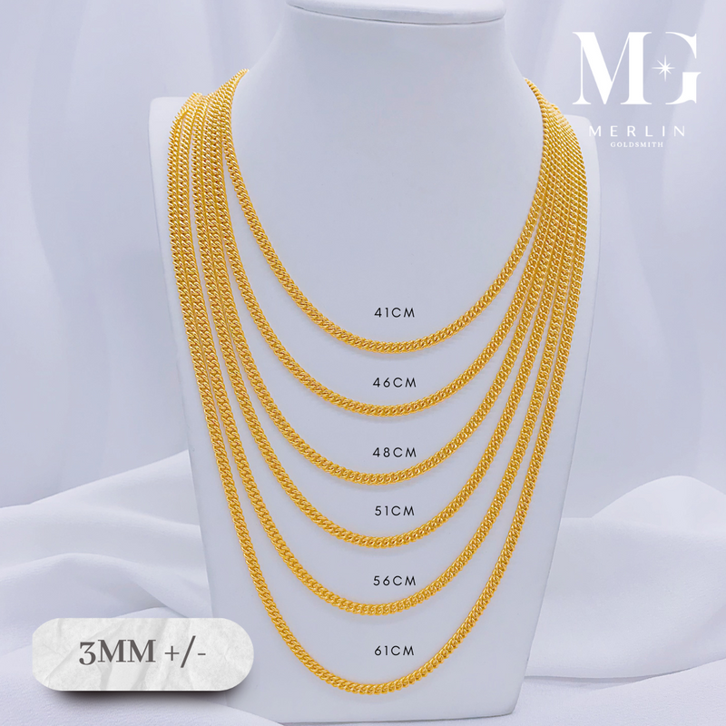 916 Gold (3mm) Fishbone Chain