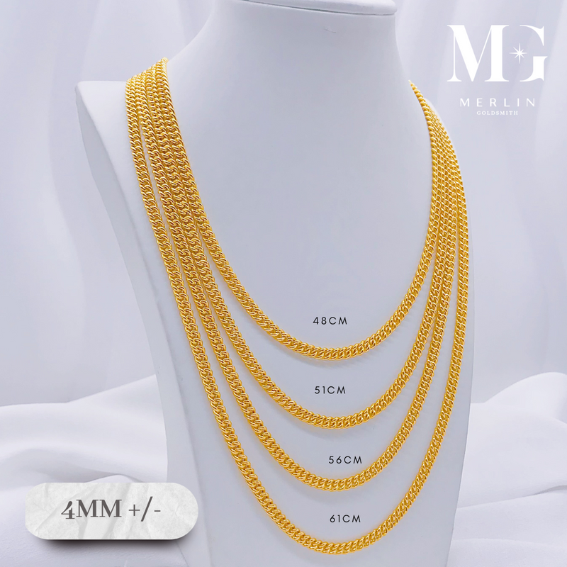 916 Gold (4mm) Fishbone Chain