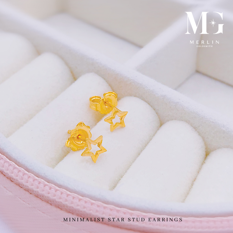 916 Gold Minimalist Star Stud Earrings