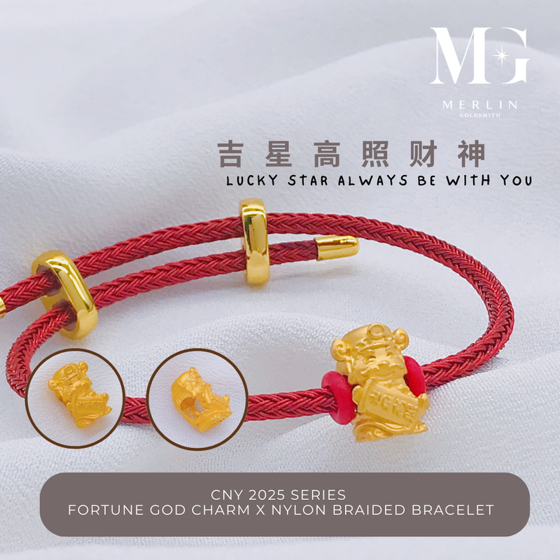 916 Gold CNY 2025 Series - Fortune God Charm x Nylon Braided Bracelet (Lucky Star Always Be With You)