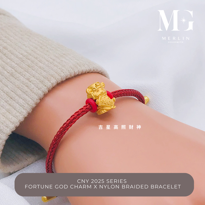 916 Gold CNY 2025 Series - Fortune God Charm x Nylon Braided Bracelet (Lucky Star Always Be With You)