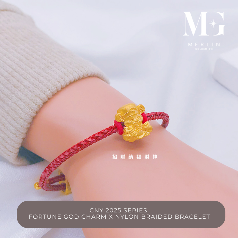 916 Gold CNY 2025 Series - Fortune God Charm x Nylon Braided Bracelet (Prosperity x Fortune God)
