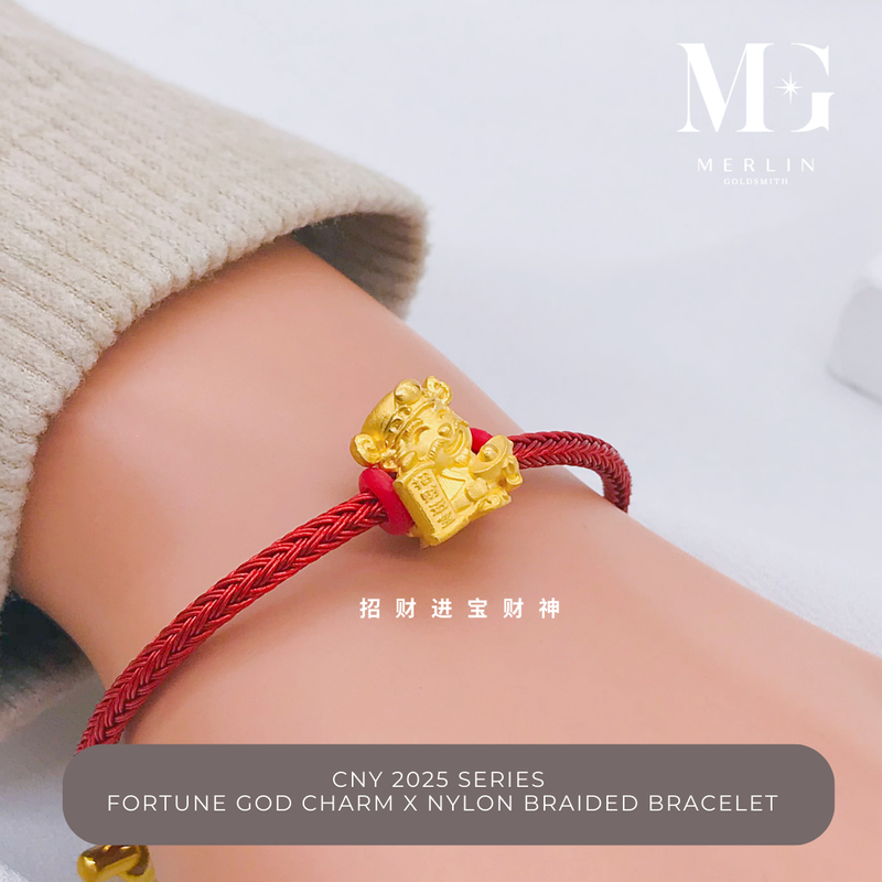 916 Gold CNY 2025 Series - Fortune God Charm x Nylon Braided Bracelet (Ushering in Wealth and Prosperity)