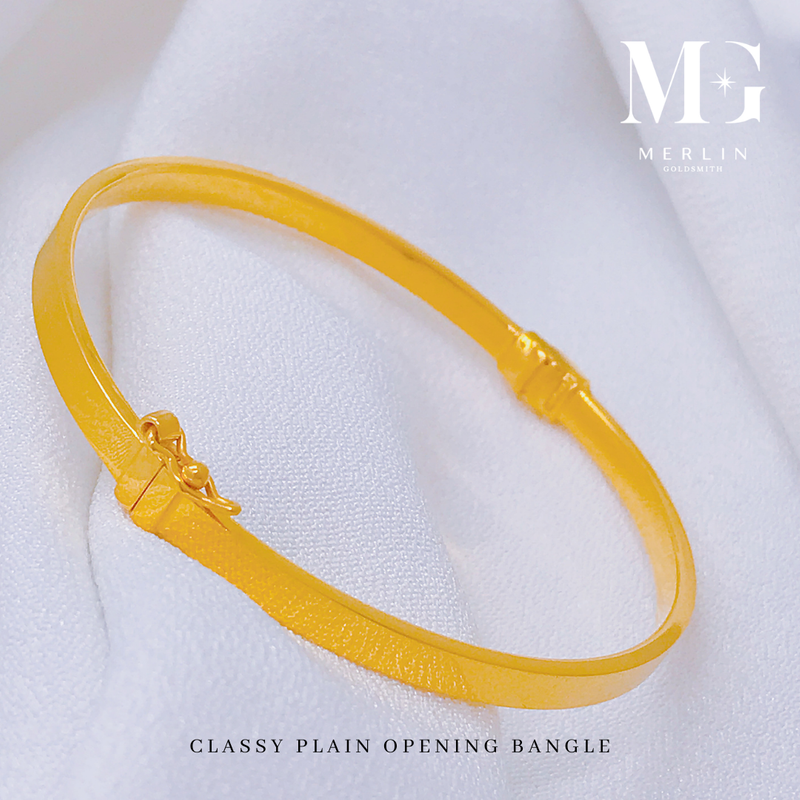 916 Gold Classy Plain Closing Bangle