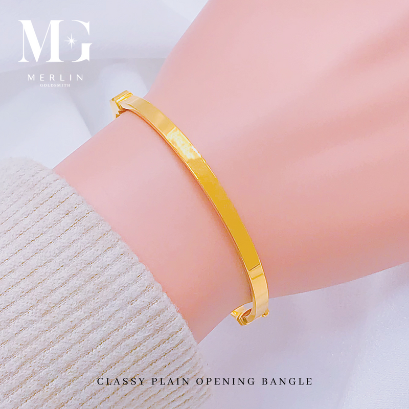 916 Gold Classy Plain Closing Bangle