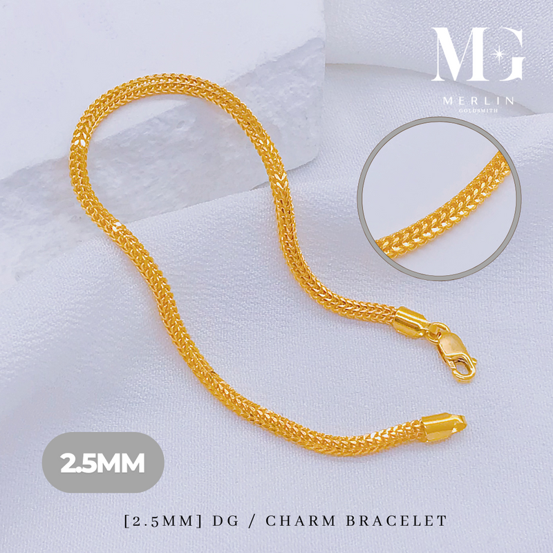 916 Gold DG Charms Bracelet (Width: 2.5mm+/-)