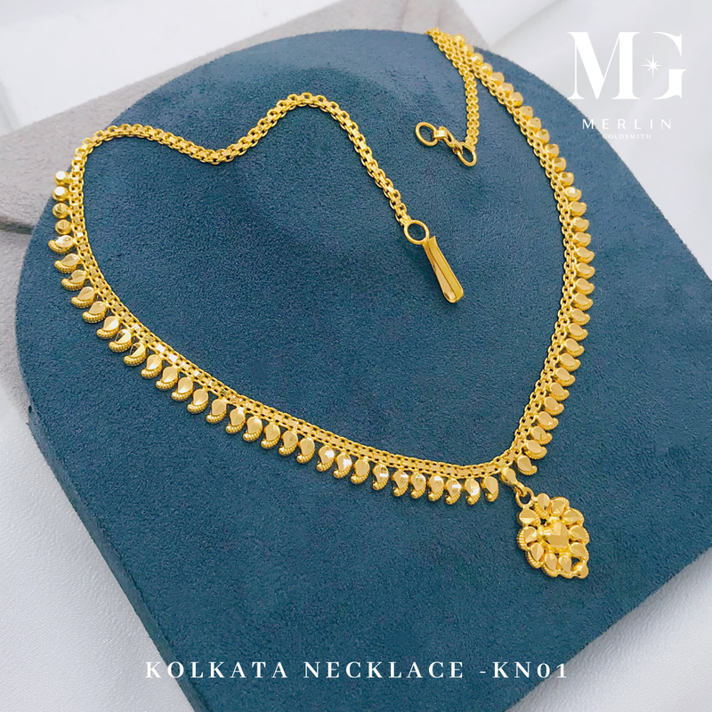 916 Gold Kolkata Necklace - KN01