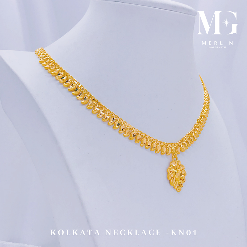 916 Gold Kolkata Necklace - KN01