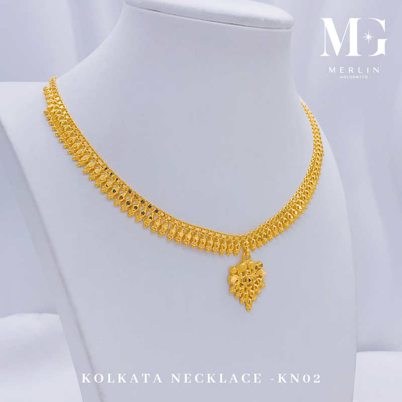 916 Gold Kolkata Necklace - KN02