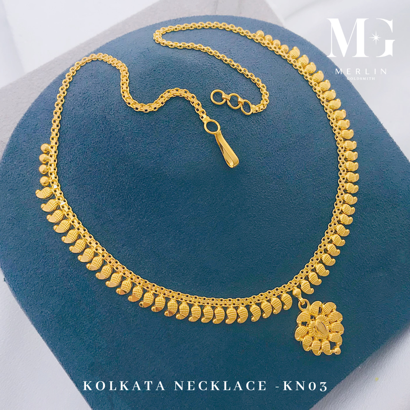 916 Gold Kolkata Necklace - KN03