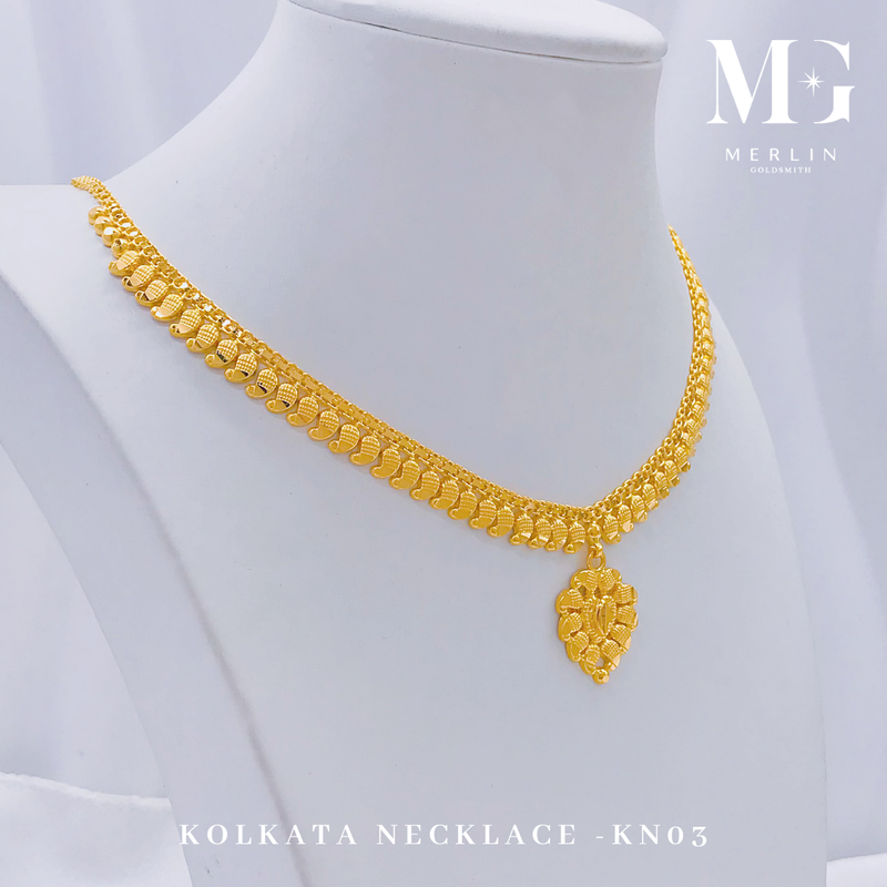 916 Gold Kolkata Necklace - KN03