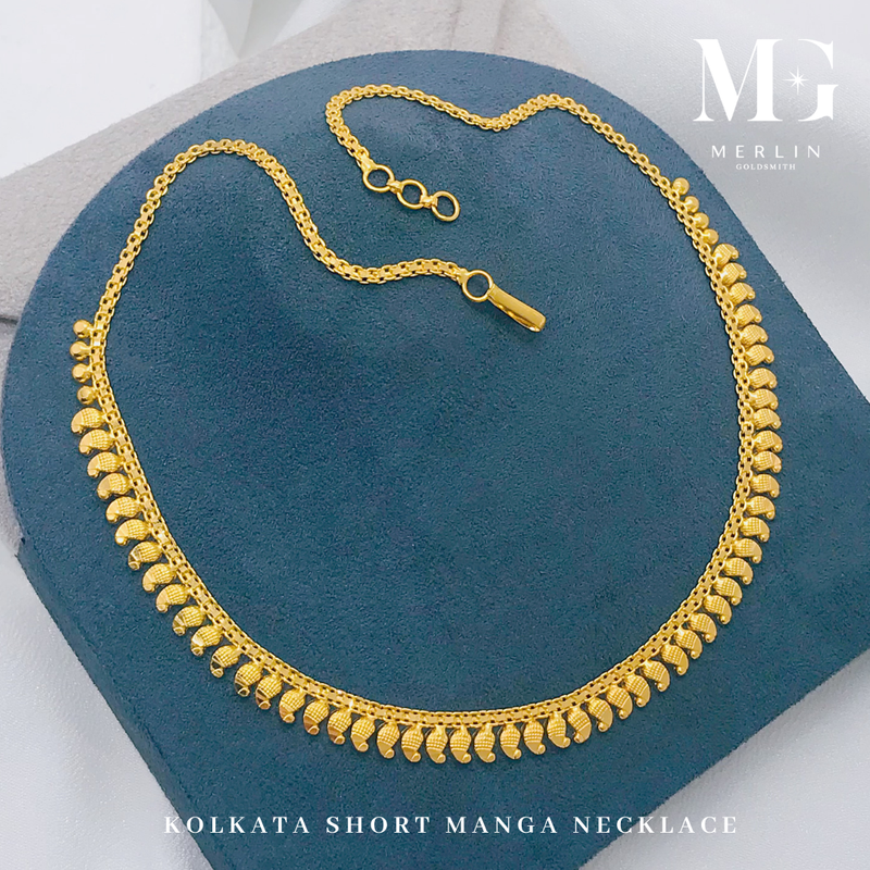 916 Gold Kolkata Short Manga Necklace (Matte)