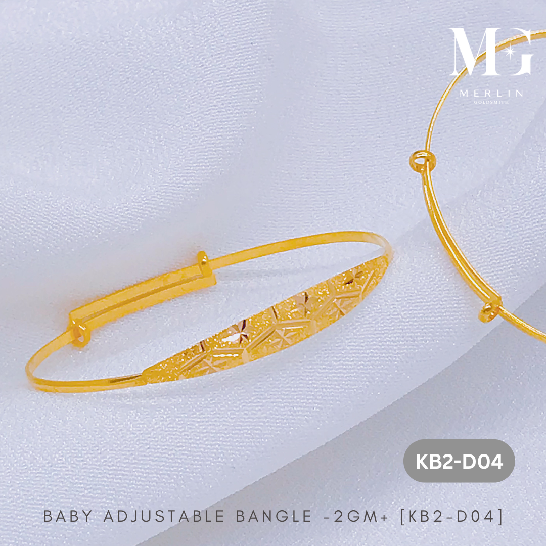 916 Gold Baby Adjustable Bangle - 2GM+ [KB2-D04] | Merlin Goldsmith