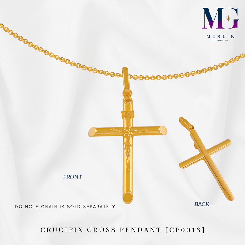 916 Gold Crucifix Cross Pendant [CP0018]