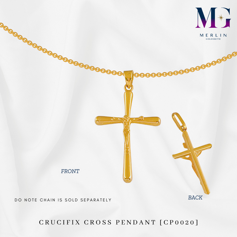 916 Gold Crucifix Cross Pendant [CP0020]