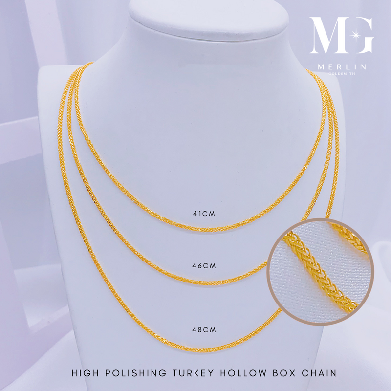 916 Gold High Polishing Turkey Hollow Box Chain