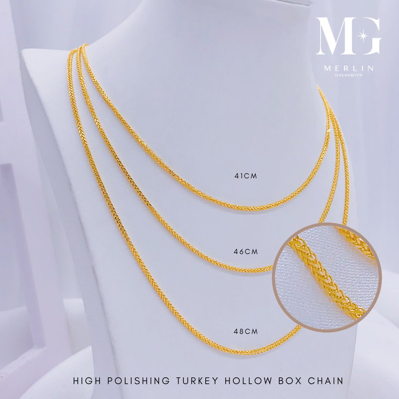 916 Gold High Polishing Turkey Hollow Box Chain