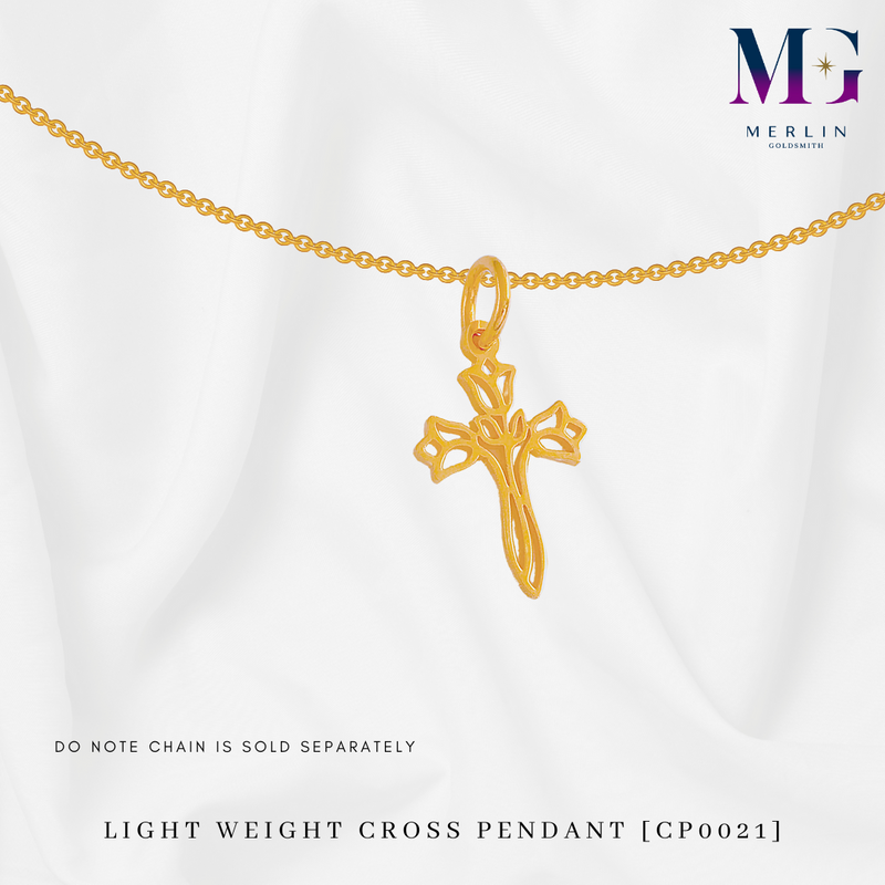 916 Gold Light Weight Cross Pendant [CP0021]