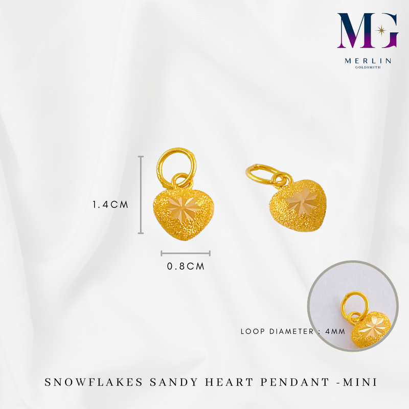 916 Gold Snowflakes Sandy Heart Pendant (Mini)