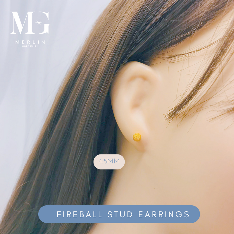 916 Gold Fireball Stud Earrings