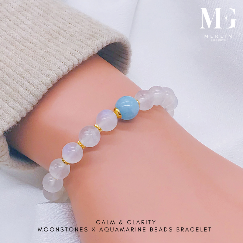 Calm and Clarity Beads Bracelet With 916 Gold Beaded Spacers