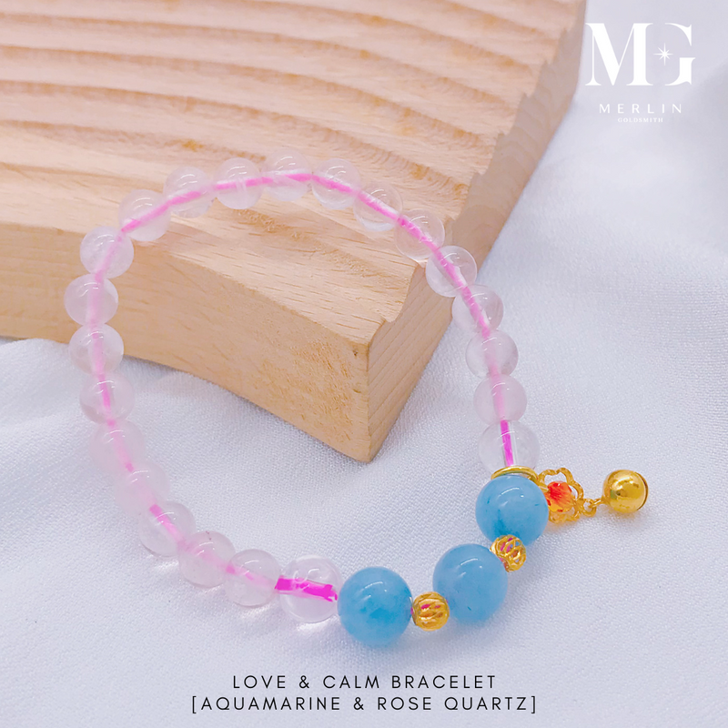 Love and Calm Beads Bracelet With 916 Gold Beads / Flower Charm / Bell