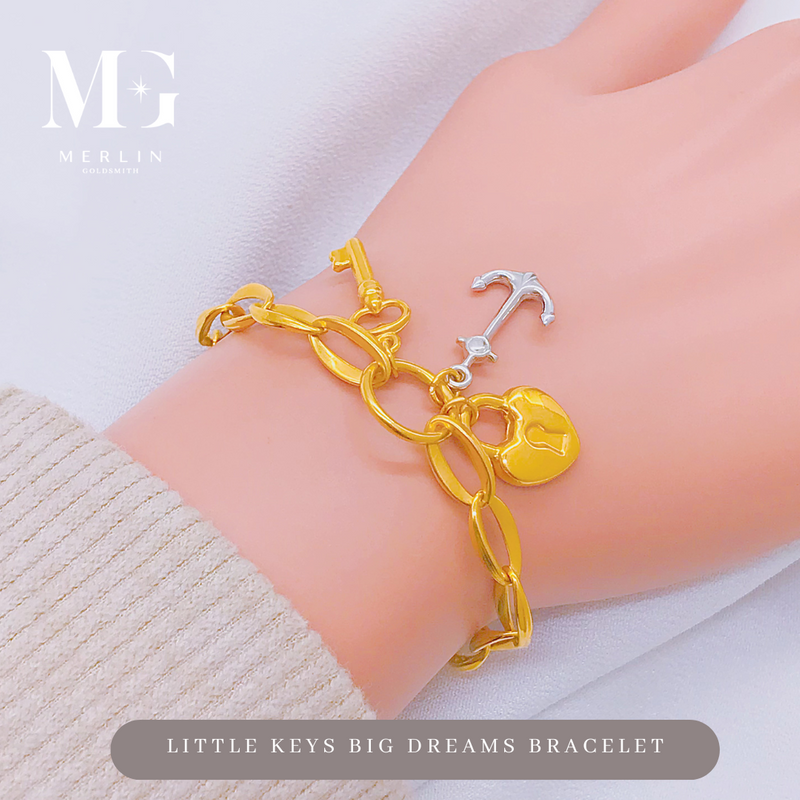 916 Gold Little Keys Big Dreams Bracelet
