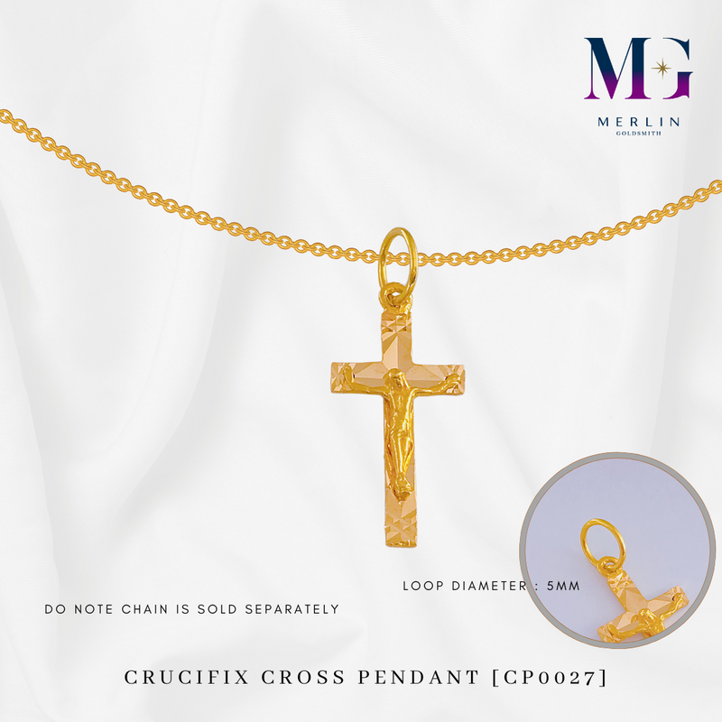 916 Gold Crucifix Cross Pendant [CP0027]
