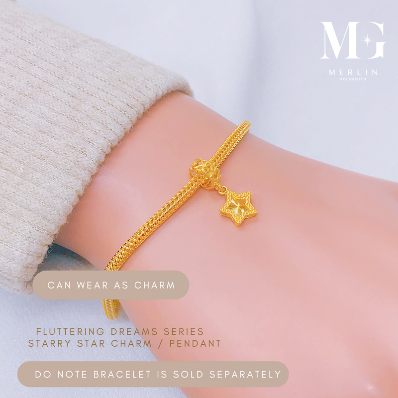 916 Gold Fluttering Dreams Series – Starry Star Charm / Pendant