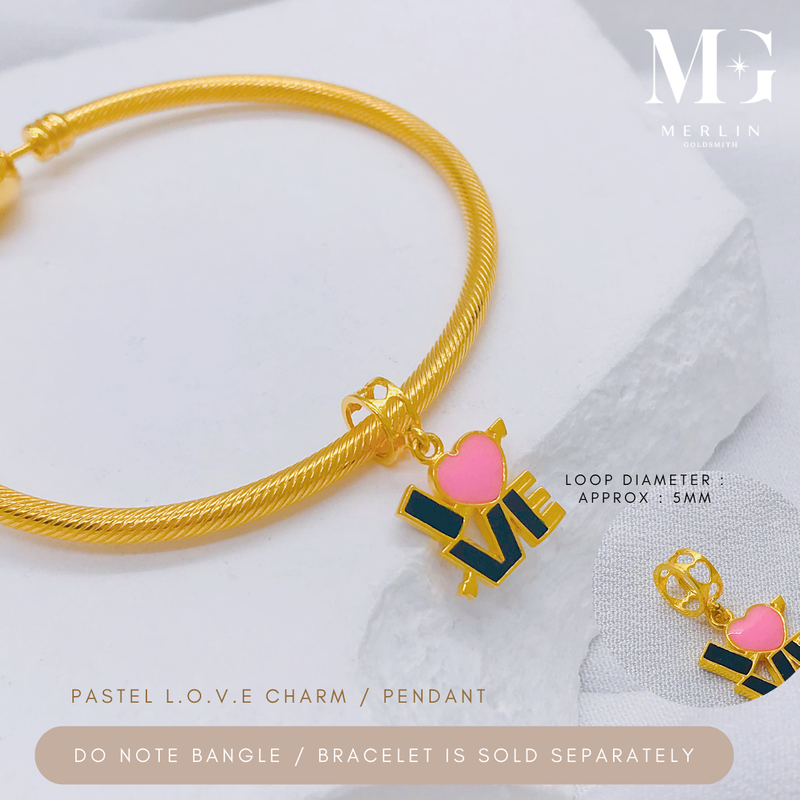 916 Gold Pastel L.O.V.E Charm / Pendant
