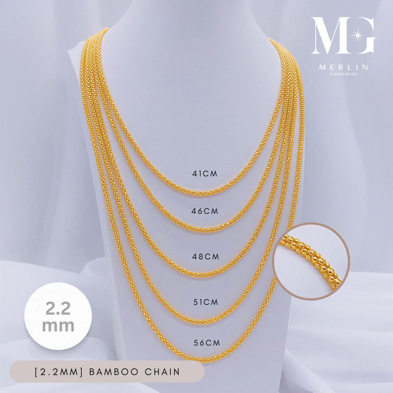 916 Gold (2.2mm) Bamboo Chain