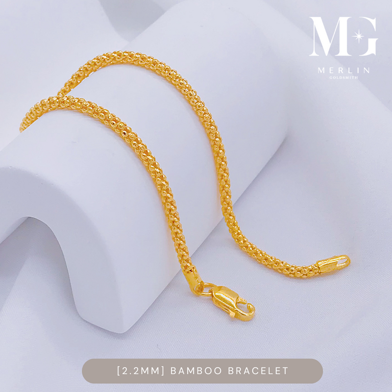 916 Gold Bamboo Bracelet (3gm // 2.2mm)