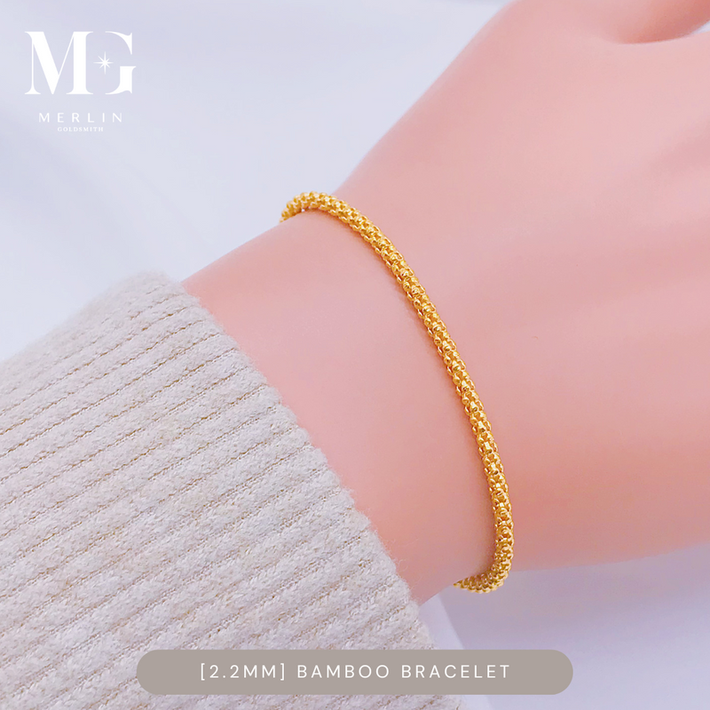 916 Gold Bamboo Bracelet (3gm // 2.2mm)