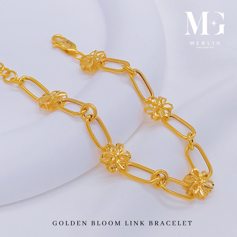 916 Gold Golden Bloom Link Bracelet