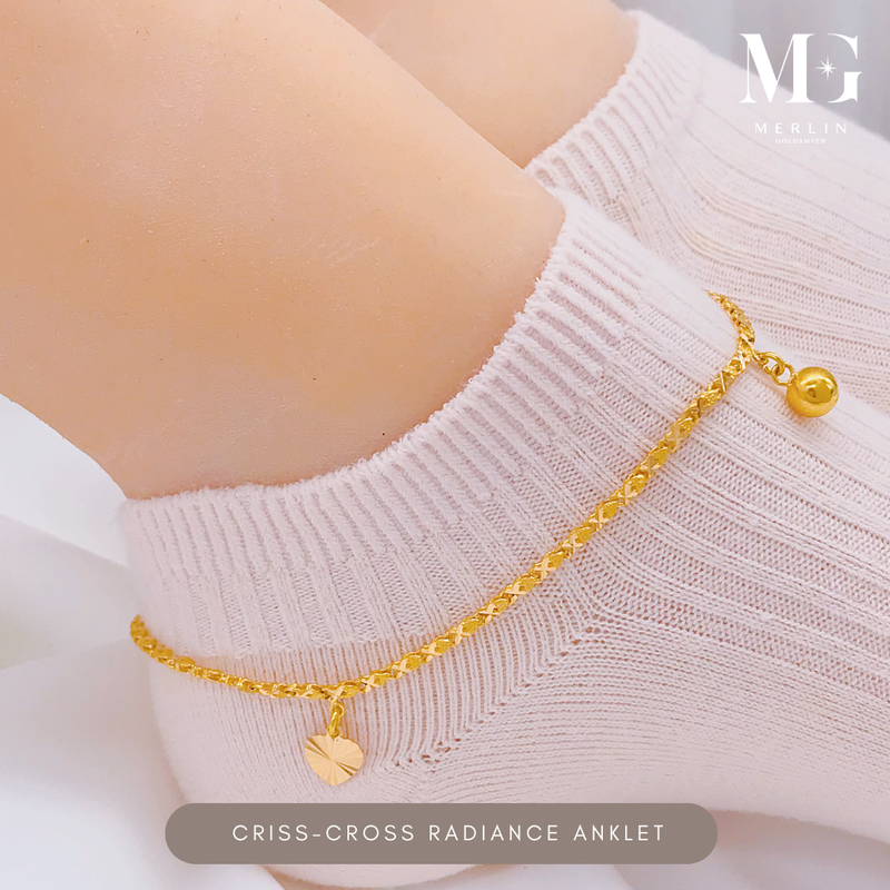 916 Gold Criss-Cross Radiance Anklet