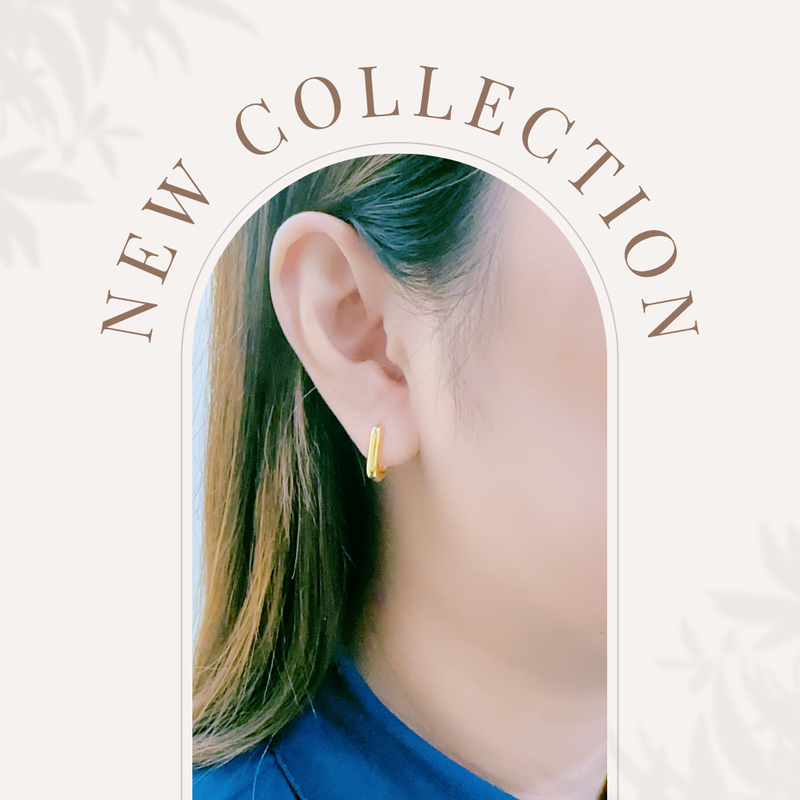 916 Gold Elegant U Clip Earrings