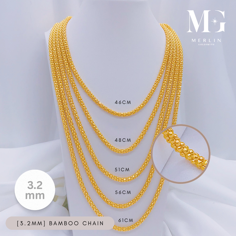 916 Gold (3.2mm) Bamboo Chain