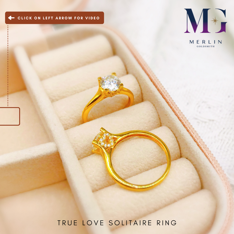 916 Gold True love Solitaire Ring