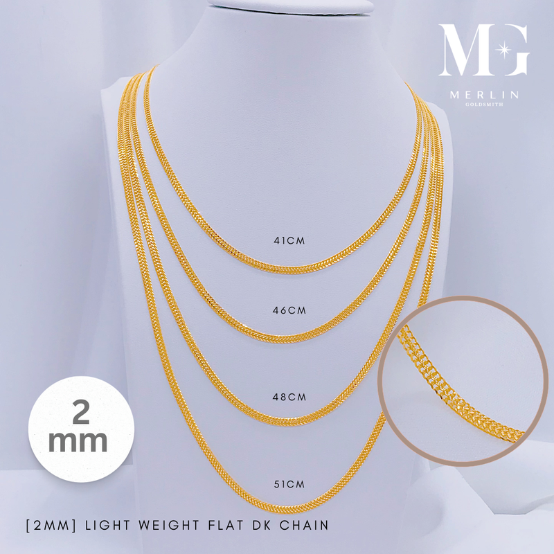 916 Gold (2mm) Lightweight Flat DK Chain