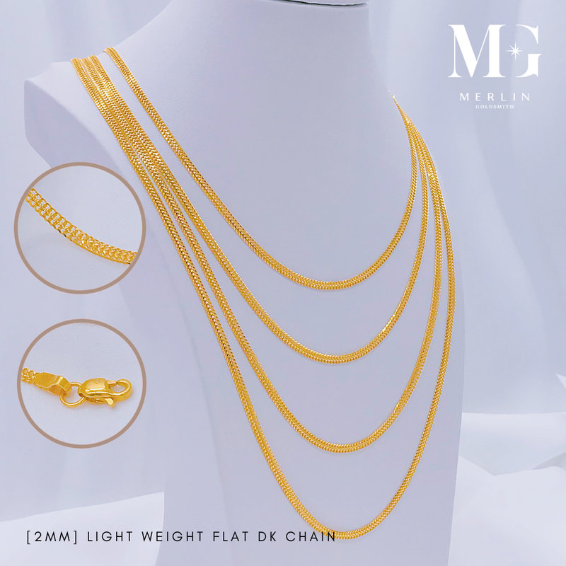 916 Gold (2mm) Lightweight Flat DK Chain
