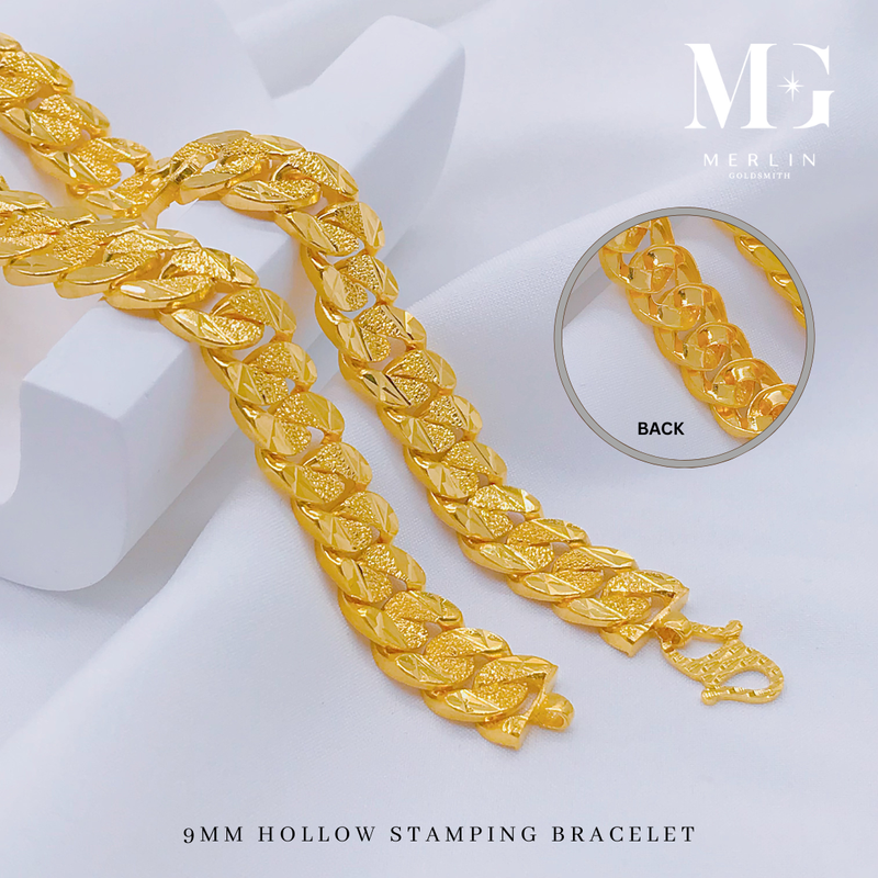 916 Gold (9mm) Hollow Stamping Bracelet