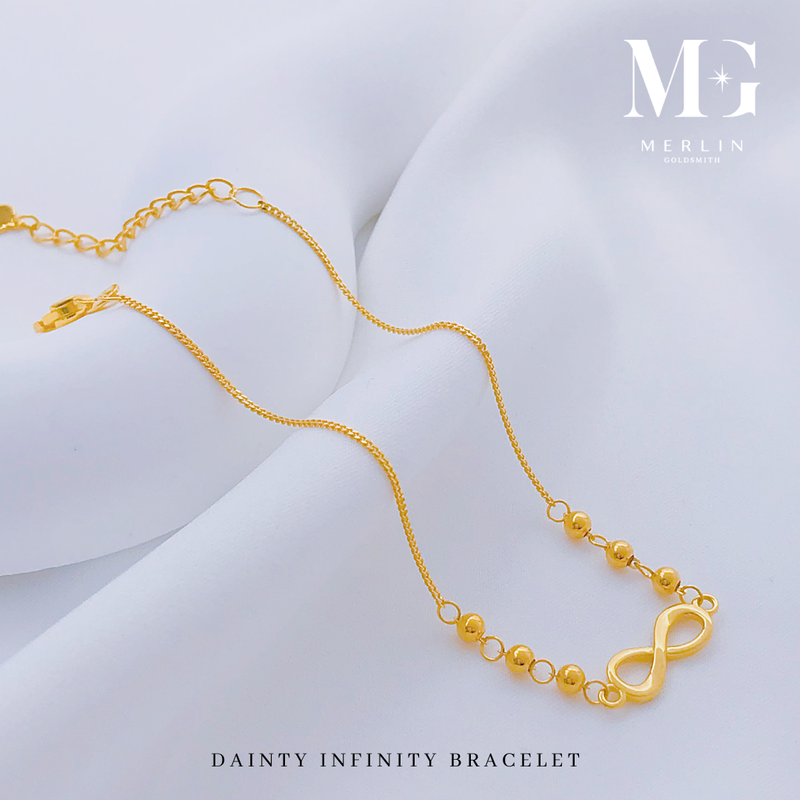 916 Gold Dainty Infinity Bracelet