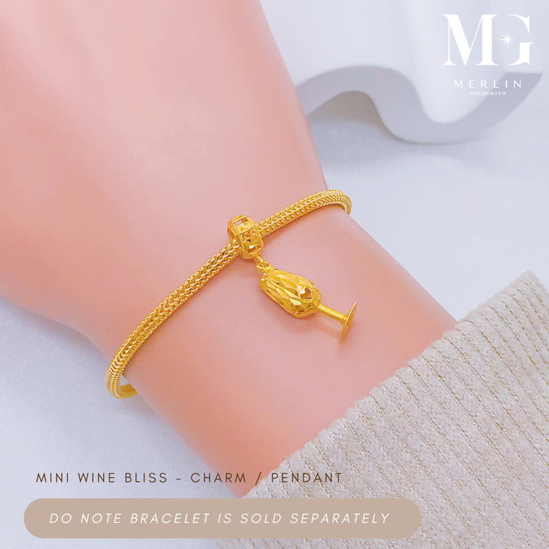 916 Gold Mini Wine Bliss Charm / Pendant
