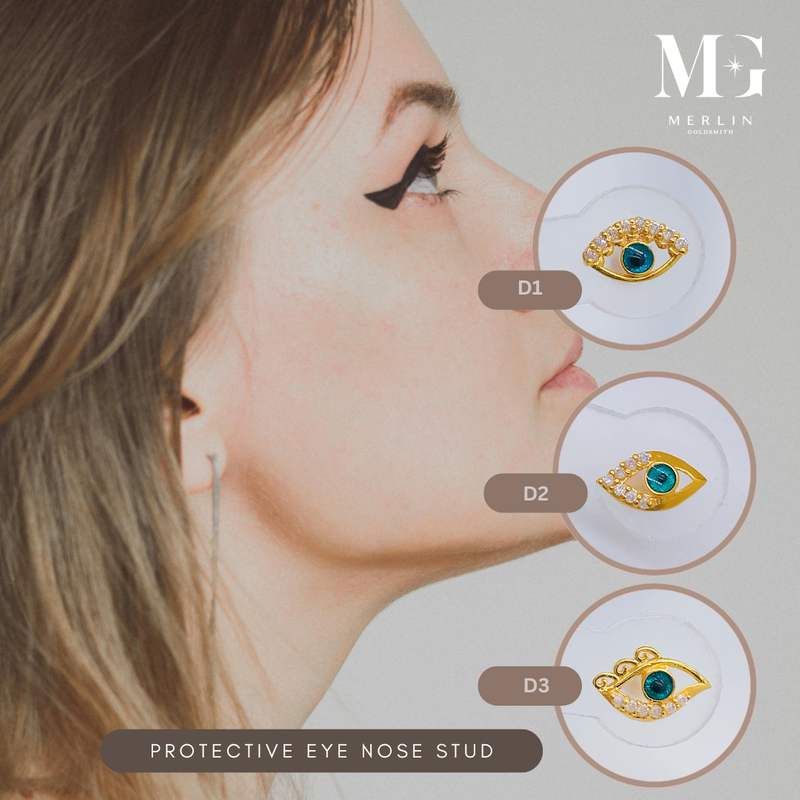 916 Gold Nose Stud - Protective Eye Design