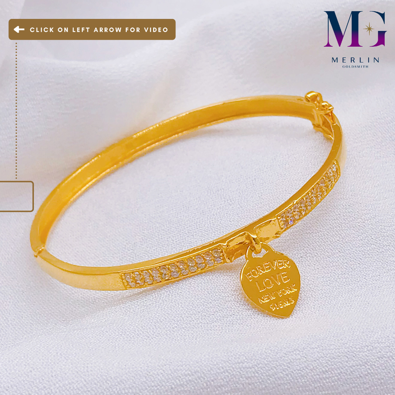 916 Gold Dazzling Forever Love Bangle (Setting with Zircon Stones)