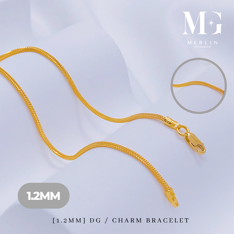 916 Gold (1.2mm) DG Charms Bracelet