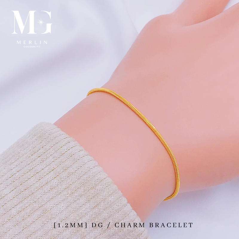 916 Gold (1.2mm) DG Charms Bracelet